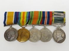 A group of five medals to C.Sjt. A.J.G. Phillips, 6th Welsh R. consisting of WWI War & Victory
