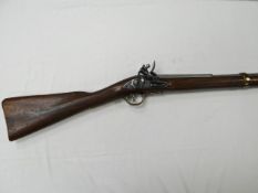 A reproduction Brown Bess-style long musket