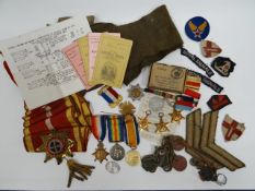 A WWI 1914-15 trio of medals to 21130 L. Cpl. H.W. Jones, R.W. Fus. accompanied by an identity tag