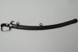 A 1796 Pattern officer's sword with unmarked blade and metal scabbard