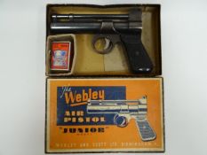 A Webley Junior Model .177 Air Pistol in original box with box of pellets, marked on barrel 'The
