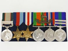 WWII group of 6 medals to Lt. Col. J.H. Faulkner,  R. War. R. consisting of India General Service