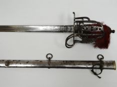 A stunning nineteenth century Edinburgh-made Scottish basket hilt sword with blade marked 'J.