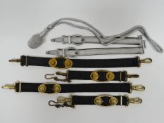 A quantity of German Third Reich Nazi and Imperial sword straps, together with one portepee knot