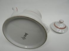 A German Third Reich Kriegsmarine art deco style teapot with eagle & Nazi swastika markings and 1940