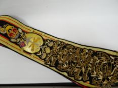 An embroidered Welsh Guards Drum Major's sash