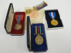 An Imperial Service Medal in box of issue to Emily Ada Nellie Halsey together with three other