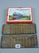 A boxed Victory wood jigsaw puzzle of a Western Region Express, forty five pieces and two brass