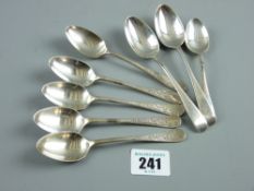 A parcel of eight mixed silver tea and coffee spoons, 4.5 ozs