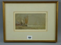 EDWIN HAYES watercolour and pencil - harbour scene with numerous boats and figures, signed and