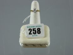 An eighteen carat gold diamond solitaire dress ring having an oval cut diamond, visual estimate 1