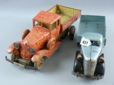A French tinplate model of a truck by Victor Bonnet, circa 1950s, wind-up clockwork action with