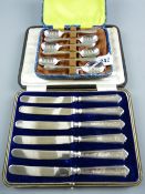 A cased set of six silver coffee spoons, 2.5 ozs, Sheffield 1906 and a cased set of six silver