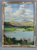 TOM GILFINNAN oil on canvas relined - expansive Scottish Highlands scene, signed and entitled to