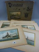 A rare portfolio titled 'Deutschland Zur See', late 19th/early 20th Century chromolithographs