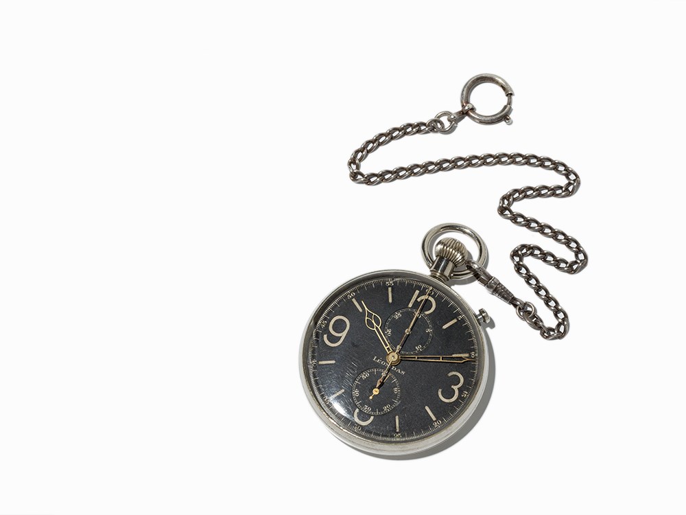 Leonidas Military Pocket Watch Chronograph, C. 1940 Leonidas military pocket watch chronograph