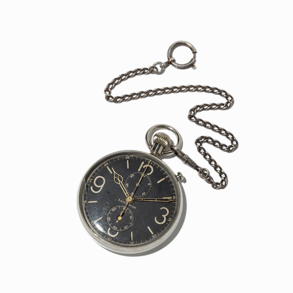 Leonidas Military Pocket Watch Chronograph, C. 1940 Leonidas military pocket watch chronograph - Image 9 of 9