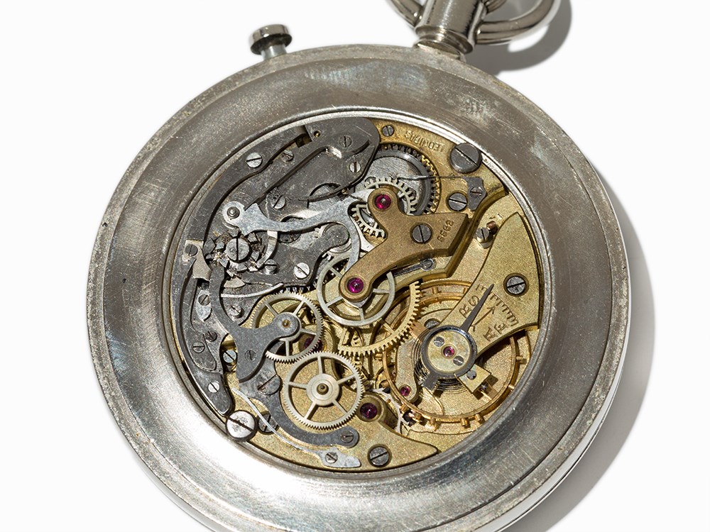 Leonidas Military Pocket Watch Chronograph, C. 1940 Leonidas military pocket watch chronograph - Image 4 of 9