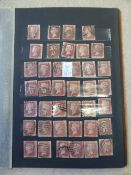 A small red stock book containing 250+1d reds including the whole of Plate 87, AA - LT.