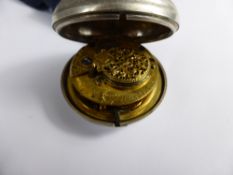A Gentleman's Silver Pair Cased Verge Pocket Watch, Fusee Movement, m.m J Hutchinson nr 20,