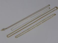 Miscellaneous Gold, including three 9 ct gold chain and pendants, est 3 gms, one 14 ct chain est 5.5