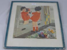 B. Midderith-Bockorst  two vintage Nursery Prints, approx 31 x 31 cms, depicting children at play.