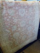 An Afghan Zeigler Hand Knotted Rug, a pale cream and apricot foliate design, depicting the tree of