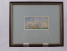 Bevan, Irwin John David, (British) 1852-1940, two miniature watercolours depicting maritime battles,