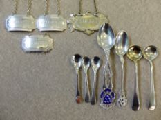 A Quantity of Silver plate including pickle forks, sugar tongs, chocolate pot, together with a solid