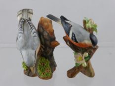 Two Crown Staffordshire figures of birds, designed by J Bromley, comprising No. 274  Bullfinch, est.