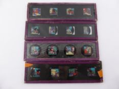 Four Coloured Magic Lantern Slides, depicting the 