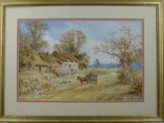 W. Harford, (British) Original Watercolour depicting a Farm Yard Scene, framed.