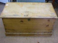 An Antique Pine Blanket Box 74 x 38 x 38 cms.