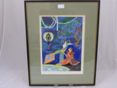 Endre Passano ( Italian born 1880 ) - Two Lithographs depicting a couple in a woodland and figures