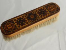 Circa 1900 Tunbridge Ware Inlaid Clothes Brush, approx 15 cms