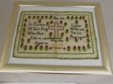 A WWI Commemorative Tapestry, In Memory of Earl Haig Who Died Feb 1928 which reads 