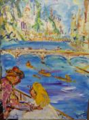Nigel Watts, Contemporary Acrylic on Canvas depicting a city scape.