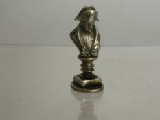A Silver Metal Postal Seal, depicting Napoleon, approx 5 cms
