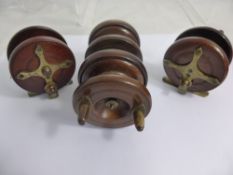 Three Wood and Brass Vintage Fly Reels, one by Wilkes Osprey Brand (4).