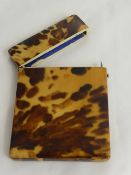 A Victorian Tortoiseshell Card Case together with a silver (925) pin cushion in the form of a