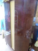 A Retro Meredew Mahogany Bedroom Suite, the suite with a high gloss piano finish comprising of gents