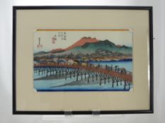 Hiroshige Ando 1797 - 1858 Japanese, A Woodblock Print, from the 100 Famous Views of Endo series, 
