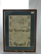 An Antique Leaf Map circa 1850 entitled 