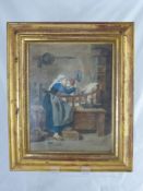 Marquise de Salvo (Madame la, 19th Century), A watercolour depicting mother and child, heightened