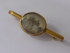 An Antique 9 ct Gold Cameo Pin Brooch, depicting an Indian Palace.