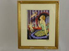 Carlos Bady, Four 1920's Coloured Lined Prints, the prints entitled 