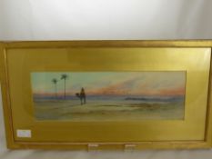 Myra Meyrick, three original Water Colours, depicting Arabian desert scenes 37 x 113 cms.