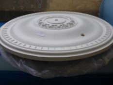 Two White Plaster Ceiling Roses, approx 49 diameter.