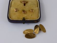 A Pair of Oval Gentleman's Chain Link Cufflink's, Birmingham hallmark, 9ct hallmark, mm RPL,