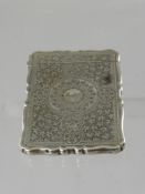A Victorian Silver Card Case, the case hand engraved with Ivy and inscribed 